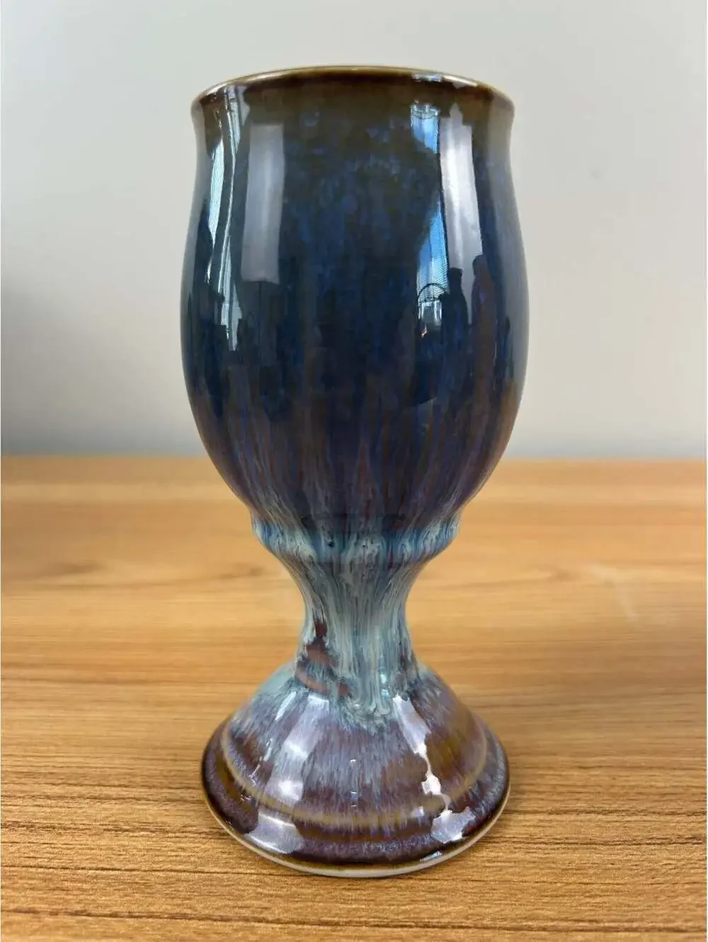 Bill Campbell Art Pottery Chalice Vase 6